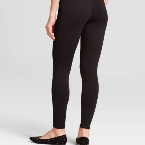 A‎ New Day Womens High Waist Ponte Leggings Knit Black Slimming Warm Large/XL - Picture 2 of 16